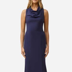 ⭐️ ELLIATT Jamie Cowl Neck Cocktail Midi Dress (Navy) — Size Small